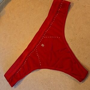 Victoria's Secret Red Thong with Rhinestones